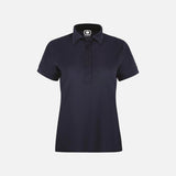 Polo à manches courtes femme OGIO LOG101 en marine, vêtement polo pour femmes avec col et manches courtes.