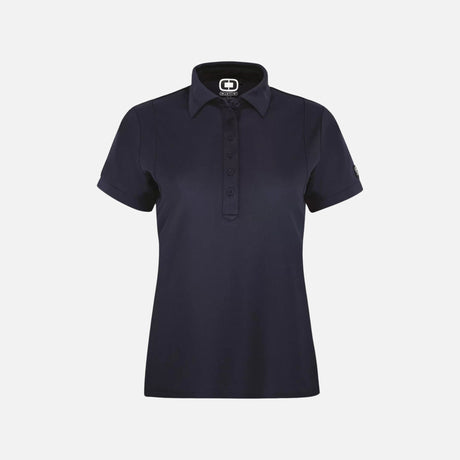 Polo à manches courtes femme OGIO LOG101 en marine, vêtement polo pour femmes avec col et manches courtes.