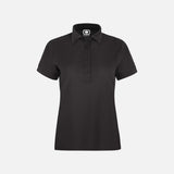 Polo à manches courtes pour femme OGIO LOG101 noir, vêtement polo en tissu léger et confortable.