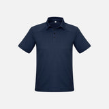 Polo à manches courtes pour homme Biz P706MS en marine, vêtement polo en coton avec col et boutons, vue de face.