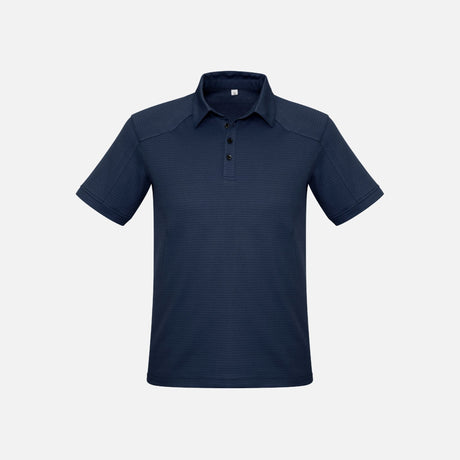 Polo à manches courtes pour homme Biz P706MS en marine, vêtement polo en coton avec col et boutons, vue de face.