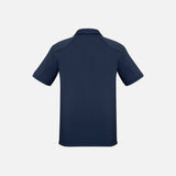 Polo à manches courtes pour homme Biz P706MS marine, tissu en coton, col classique, porté sur mannequin.