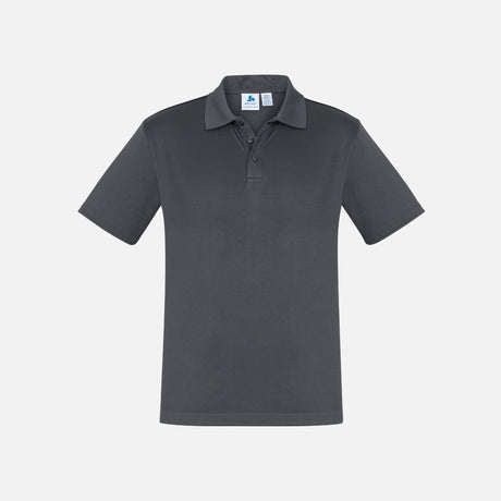 Polo à manches courtes pour homme Biz Ace en gris, tissu confortable, col classique, look décontracté et élégant.