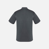 Polo à manches courtes pour homme Biz Ace en gris, tissu en coton, col classique et logo sur la poitrine.