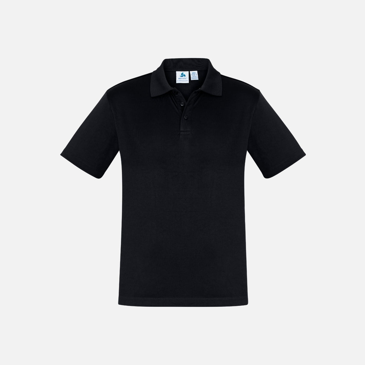 Polo à manches courtes pour homme Biz, modèle Ace, en tissu noir avec col classique, parfait pour un style décontracté.