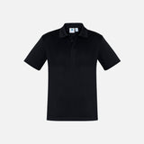 Polo à manches courtes pour homme Biz, modèle Ace, en tissu noir avec col classique, parfait pour un style décontracté.