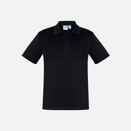 Polo à manches courtes pour homme Biz, modèle Ace, en tissu noir avec col classique, parfait pour un style décontracté.