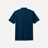 Polo à manches courtes pour homme Nike en tissu marine, col classique, logo Nike sur la poitrine, style décontracté.