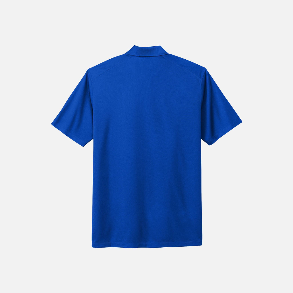 Polo à manches courtes pour homme Nike Sanmar, tissu bleu royal, col classique, style décontracté et confortable.