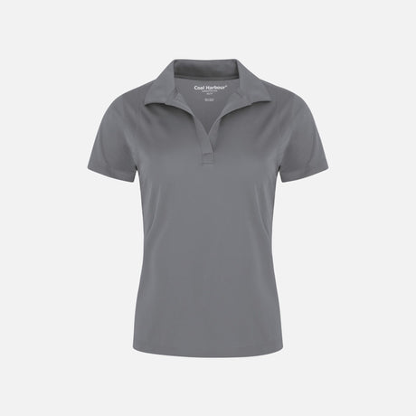Polo manches courtes pour femme Coal Harbour en gris, vêtement léger et élégant, idéal pour un look décontracté.