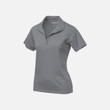 Polo manches courtes pour femme Coal Harbour en gris, vêtement de style décontracté avec col classique et logo discret.