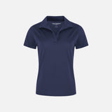 Polo manches courtes pour femme Coal Harbour en tissu bleu marine, ajusté avec col classique et boutons devant.