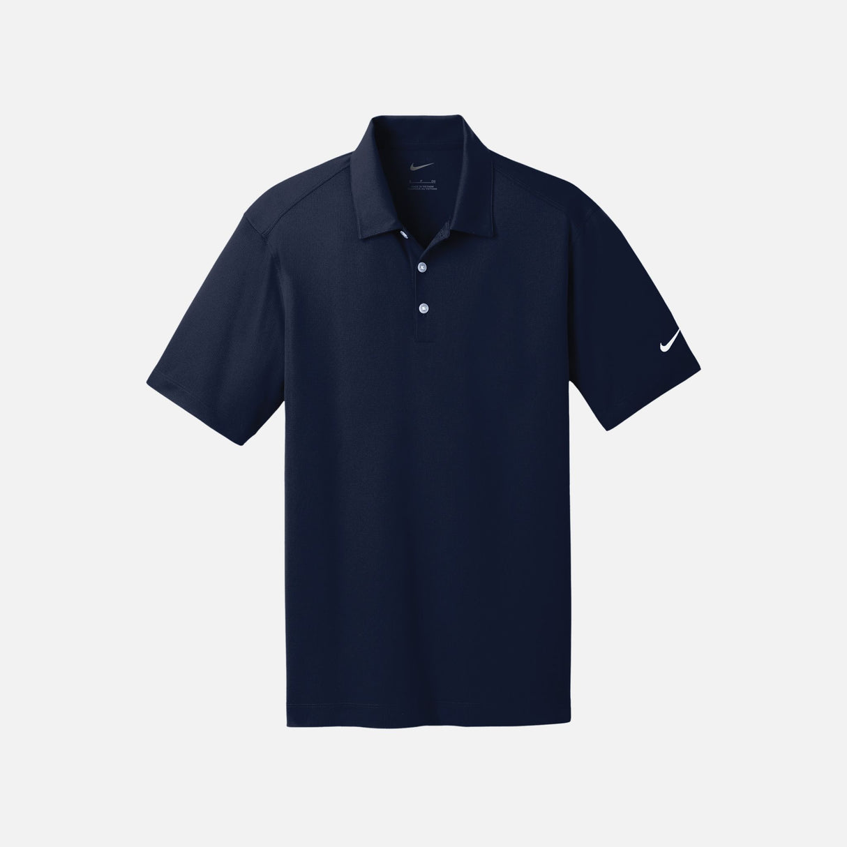 Polo à manches courtes Nike pour homme en marine, tissu léger, coupe classique, idéal pour un style décontracté.