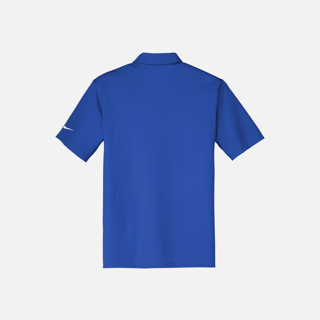 Polo à manches courtes pour homme Nike en tissu bleu royal, col classique et logo Nike visible sur la poitrine.