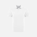 Polo manches courtes pour homme Coal Harbour blanc, vêtement polo en coton avec col classique, porté sur un mannequin.