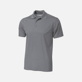 Polo manches courtes pour homme Coal Harbour gris en coton, vue de face, détails du col et des manches visible.