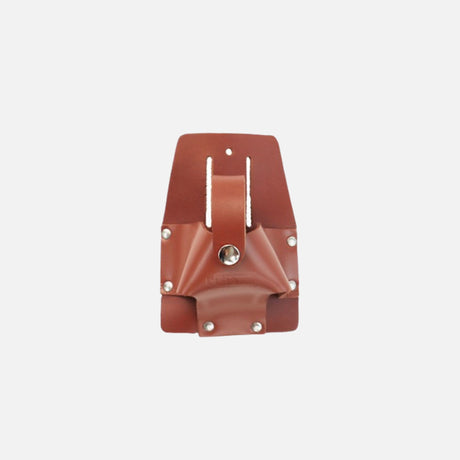 Porte-ruban à mesurer de 25 pi Robuste Dura Cuir, accessoire pour sacs à outils, en brun avec boucle solide.