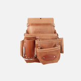 Sac à outils en cuir Dura Cuir pour droitier, avec 4 poches, robuste et pratique pour l'organisation des outils.
