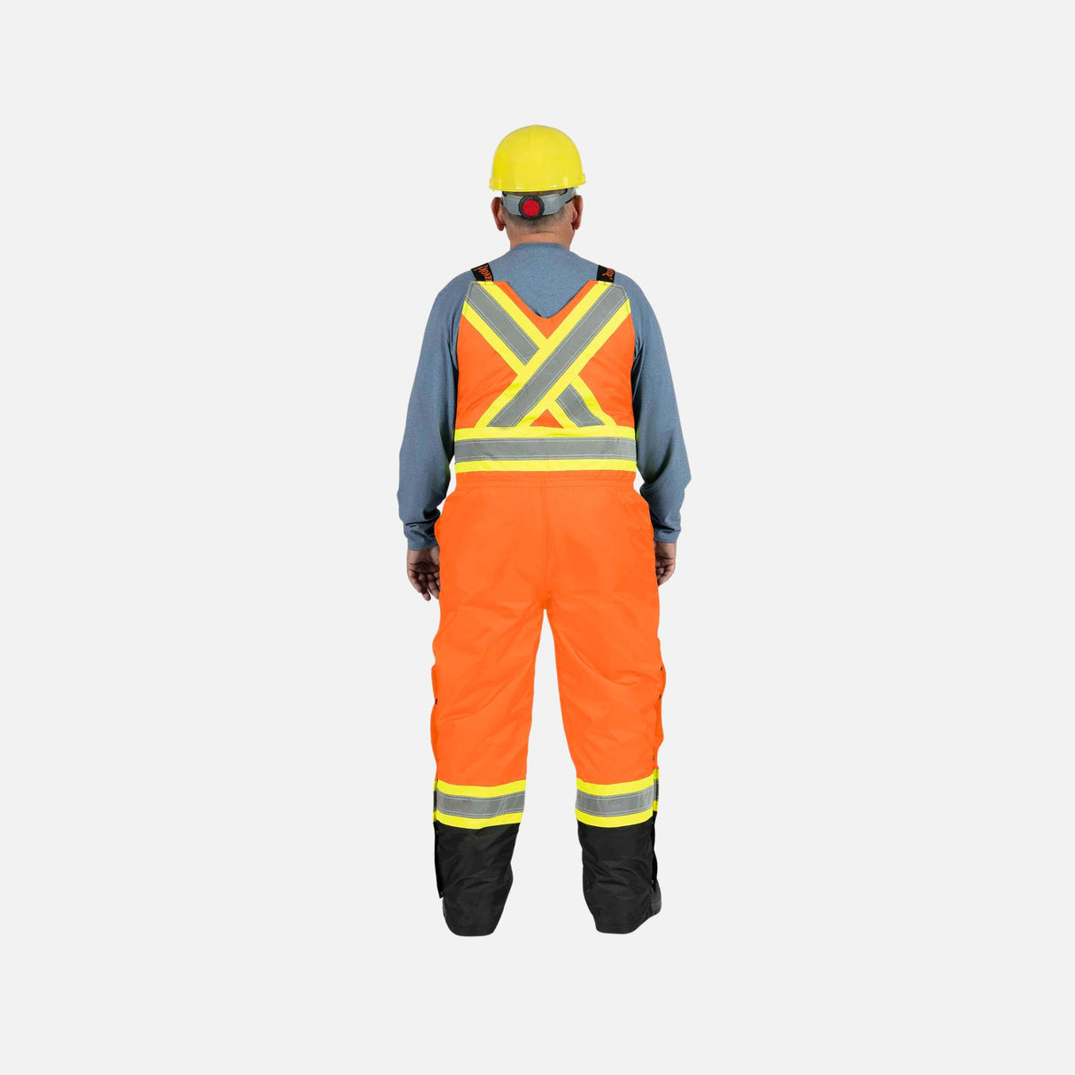 Salopette de sécurité haute visibilité imperméable Surewerx en orange et noir, isolée et résistante, pour le travail en extérieur.