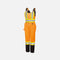 Salopette de sécurité haute visibilité imperméable pour femme, modèle Pioneer de Surewerx, en orange et noir, isolée et confortable.