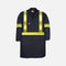Blouse de travail Big Bill en tissu ignifuge marine, sans poches, conçue pour la sécurité et la visibilité au travail.
