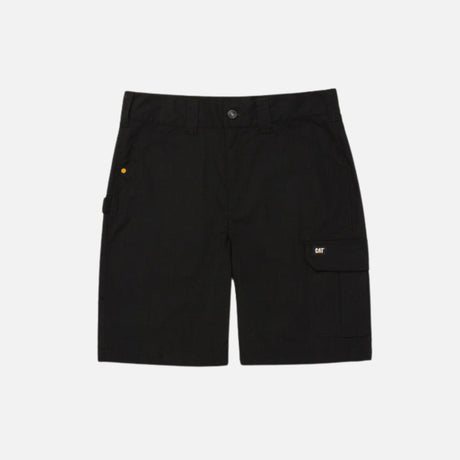 Short de travail pour homme Caterpillar en ripstop noir, léger et résistant, idéal pour les activités professionnelles.