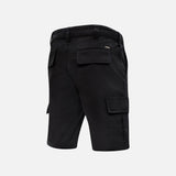Short de travail extensible WRTK noir avec poches pratiques, conçu pour le confort et la rangement lors du travail.