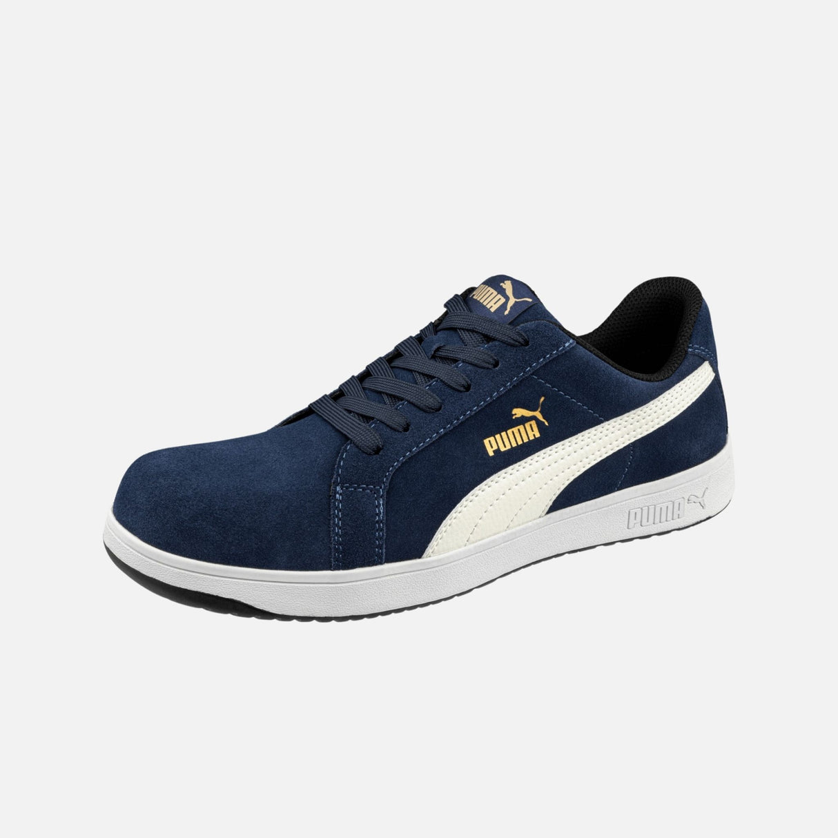 Soulier-travail-Puma-640023-bleu-blanc-3/4-gauche