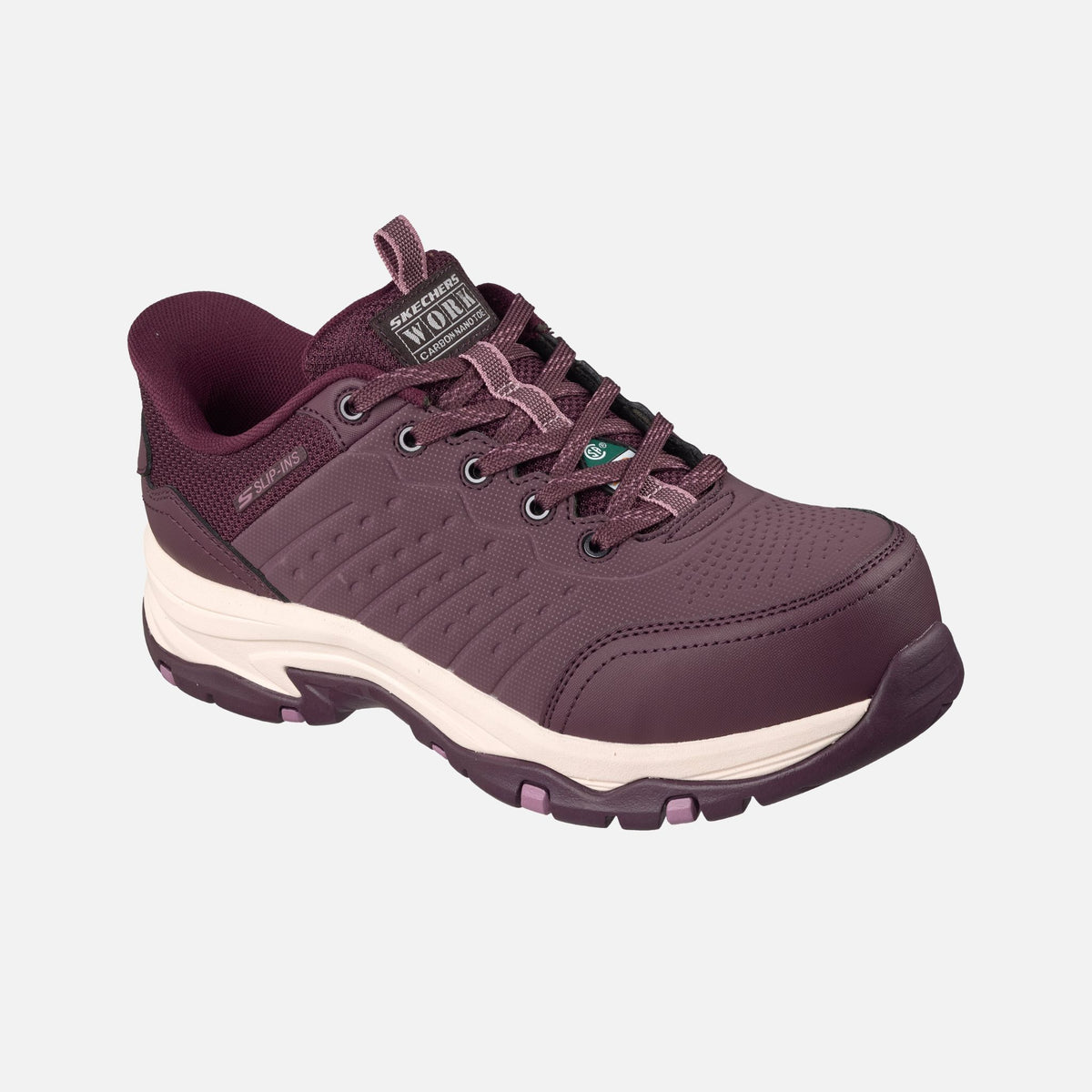 Chaussure de sécurité femme Skechers 108465 prune, soulier de travail confortable et protecteur