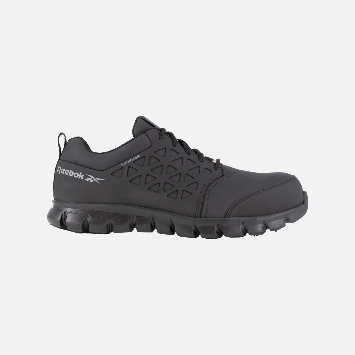 Souliers de travail Reebok Work Sublite Cushion noirs, légers et flexibles, conçus pour le confort et la performance au travail.