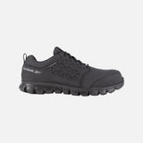 Souliers de travail Reebok Work Sublite Cushion noirs, légers et flexibles, conçus pour le confort et la performance au travail.