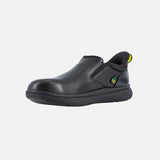 Souliers de travail Reebok sans lacets avec embout composite noir, conçus pour le confort et la sécurité au travail.