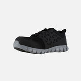 Souliers de travail Reebok Sublite Cushion Work noirs, légers et flexibles, conçus pour le confort et la performance.