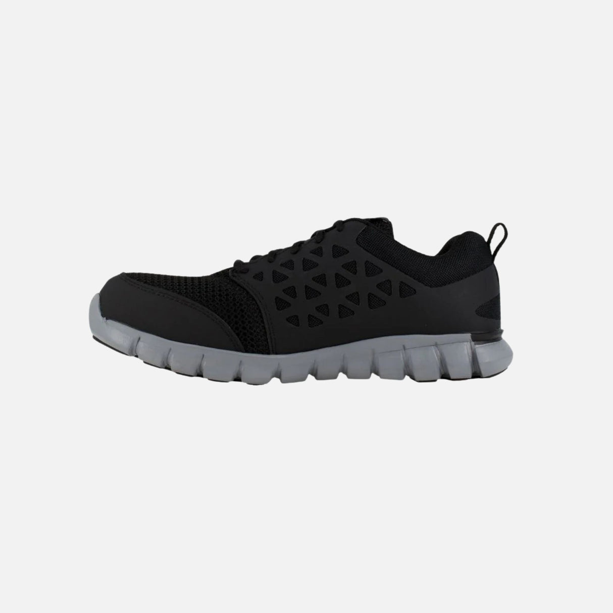 Souliers de travail Reebok Sublite Cushion Work noirs, légers et flexibles, conçus pour le confort et la performance.