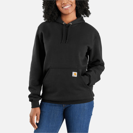 Sweat-a-capuche-Carhartt-K121-noir-devant-mannequin
