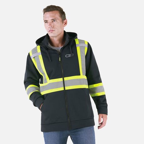 Sweat-a-capuche-HV-Infinity-CSW-L01380-noir-devant-mannequin