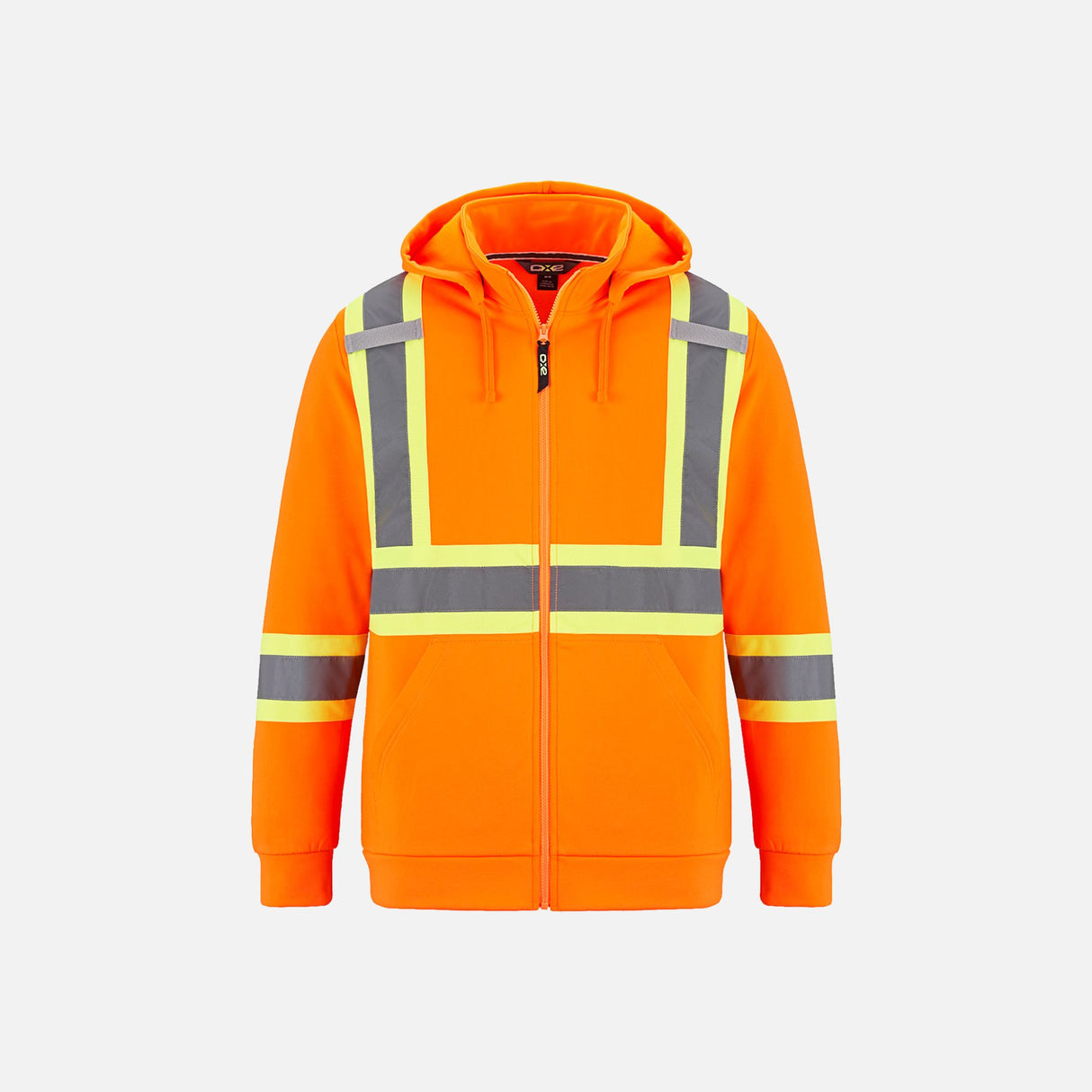 Sweat à capuche haute visibilité orange de Canada Sportswear, vêtement de sécurité en molleton zippé pour une meilleure visibilité.
