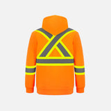 Sweat à capuche haute visibilité orange pour la sécurité, veste en molleton de la marque Canada Sportswear.