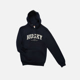 Sweat à capuche HUSKY L'Essentiel dans une teinte marine, vêtement à capuchon en coton doux avec logo discret.