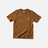 T-shirt manches courtes Carhartt en coton épais avec poche frontale, vêtement décontracté pour homme.