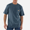 T-shirt manches courtes en coton épais avec poche de marque Carhartt, vêtement décontracté, couleur noire, style simple.