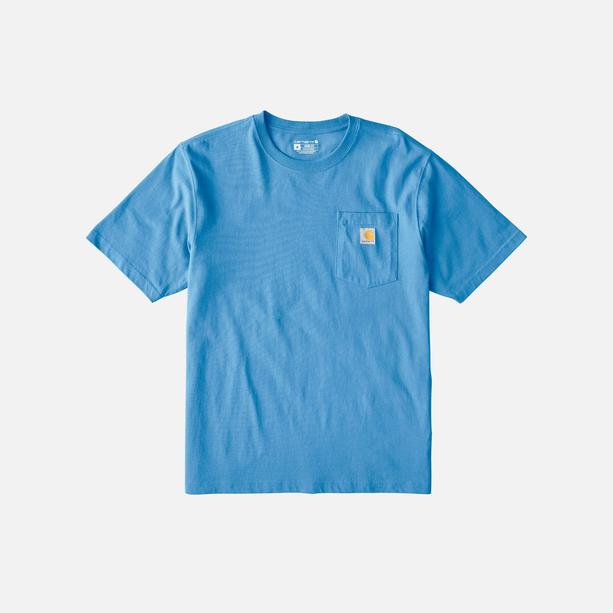 T-shirt manches courtes Carhartt en coton épais avec poche, vêtement décontracté pour homme, style simple et durable.