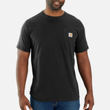 T-shirt-a-manches-courtes-Carhartt-106652-noir-devant-mannequin