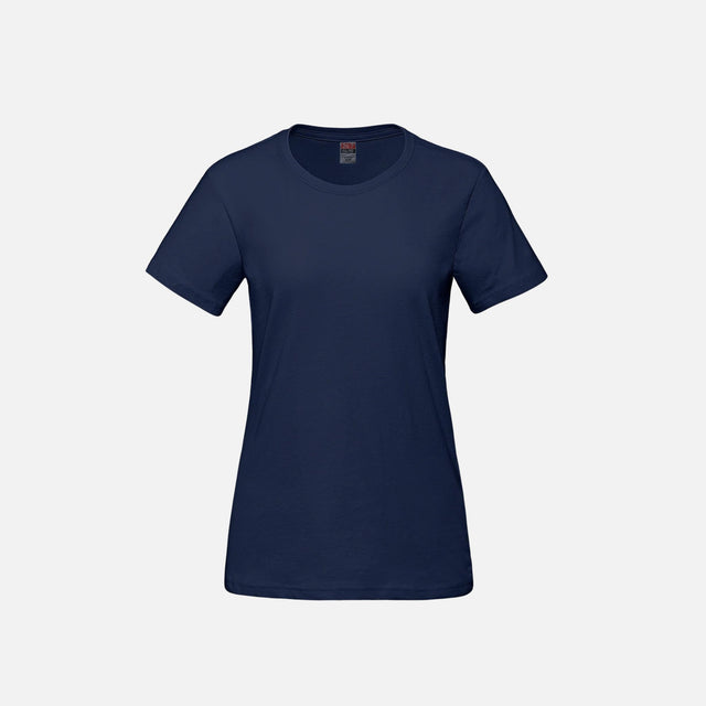 T-shirt en coton peigné pour femme de Canada Sportswear, manches courtes, couleur marine, tissu doux et confortable.