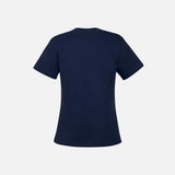 T-shirt en coton peigné pour femme de la marque Canada Sportswear, manches courtes, couleur marine, style décontracté.