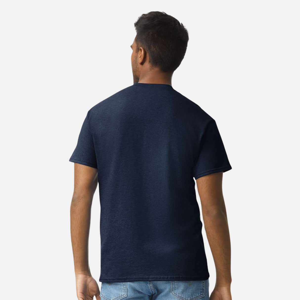 T-shirt en coton prérétréci Gildan 2000 à manches courtes, unisexe, couleur marine, tissu durable et tenue classique.