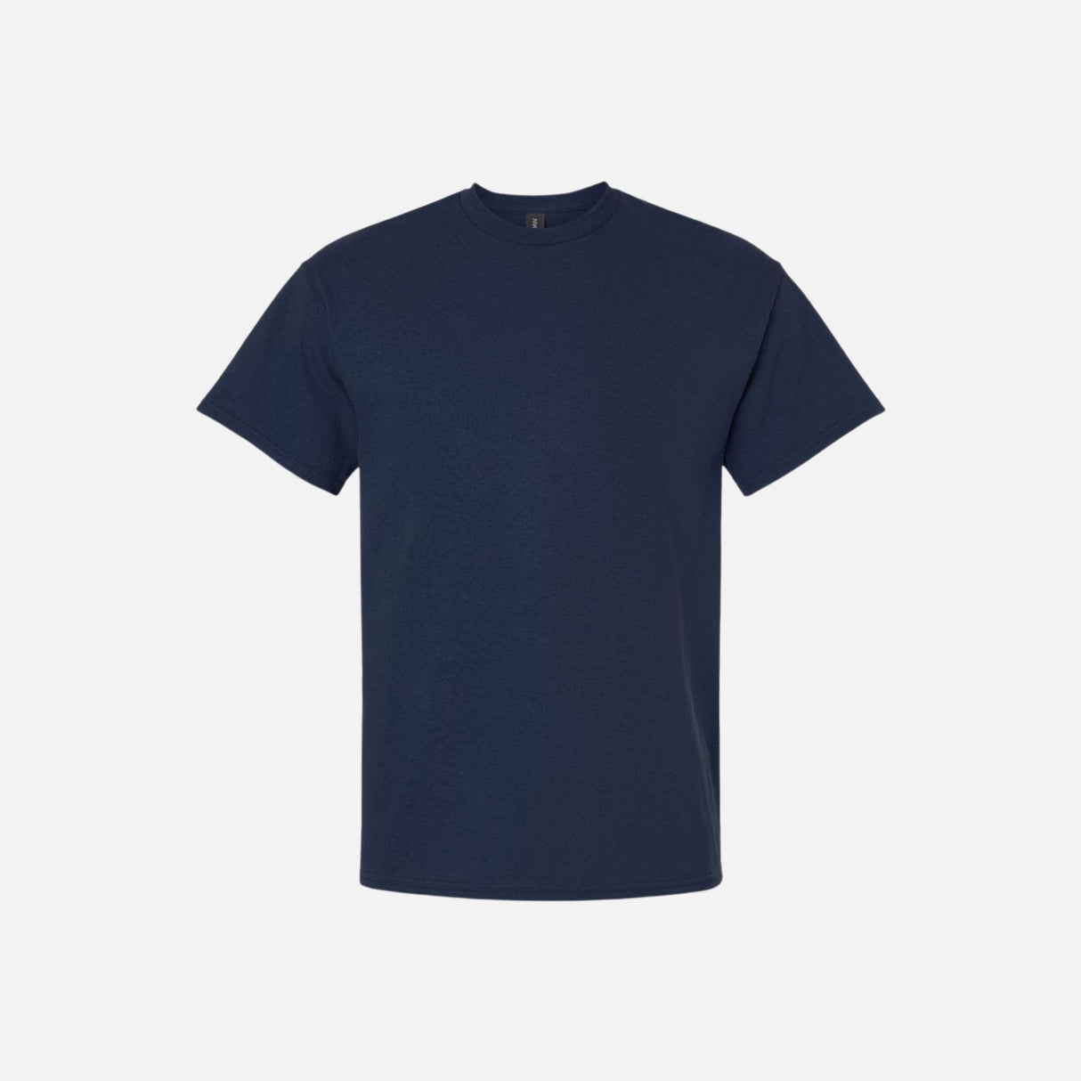 T-shirt coton prérétréci unisexe Gildan 2000 marine avec manches courtes, tenue classique et robuste, vue de face.