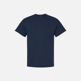 T-shirt coton prérétréci unisexe Gildan 2000 marine avec manches courtes, tenue classique et robuste, vue de face.