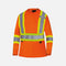 T-shirt de sécurité à manches longues pour femme Surewerx, léger et respirant, de couleur orange, avec bande réfléchissante.