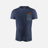 T-shirt bicolore pour homme James Harvest, manches courtes, en tissu marine et gris clair, style décontracté.